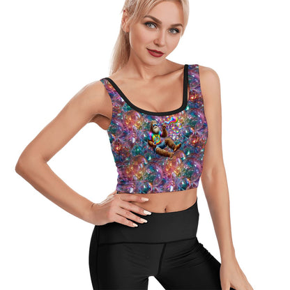 Hippie Bigfoot, Sasquatch, Women’s Strappy Sports Bra, Yoga Top