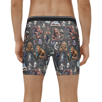 Sasquatch / Bigfoot Themed Men's Silky Polyester Extended Boxer Briefs Underwear