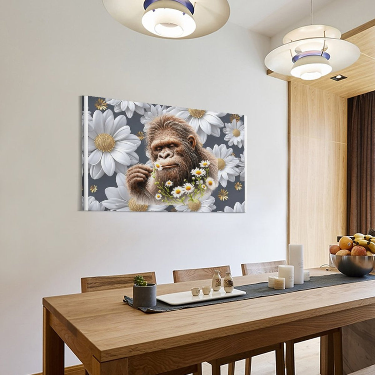 Sasquatch "Smell the Flowers" Hanging Poster (Horizontal 3:2)-12x18 inch/ 8x12 inch