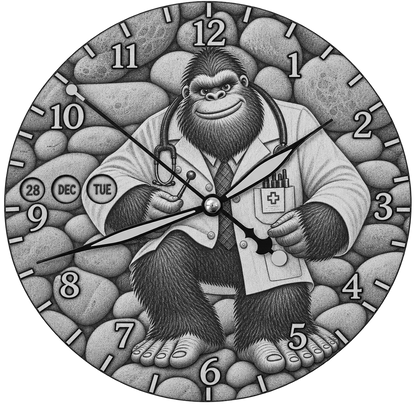 Laser Etched Calendar Clocks - Doctor Sasquatch