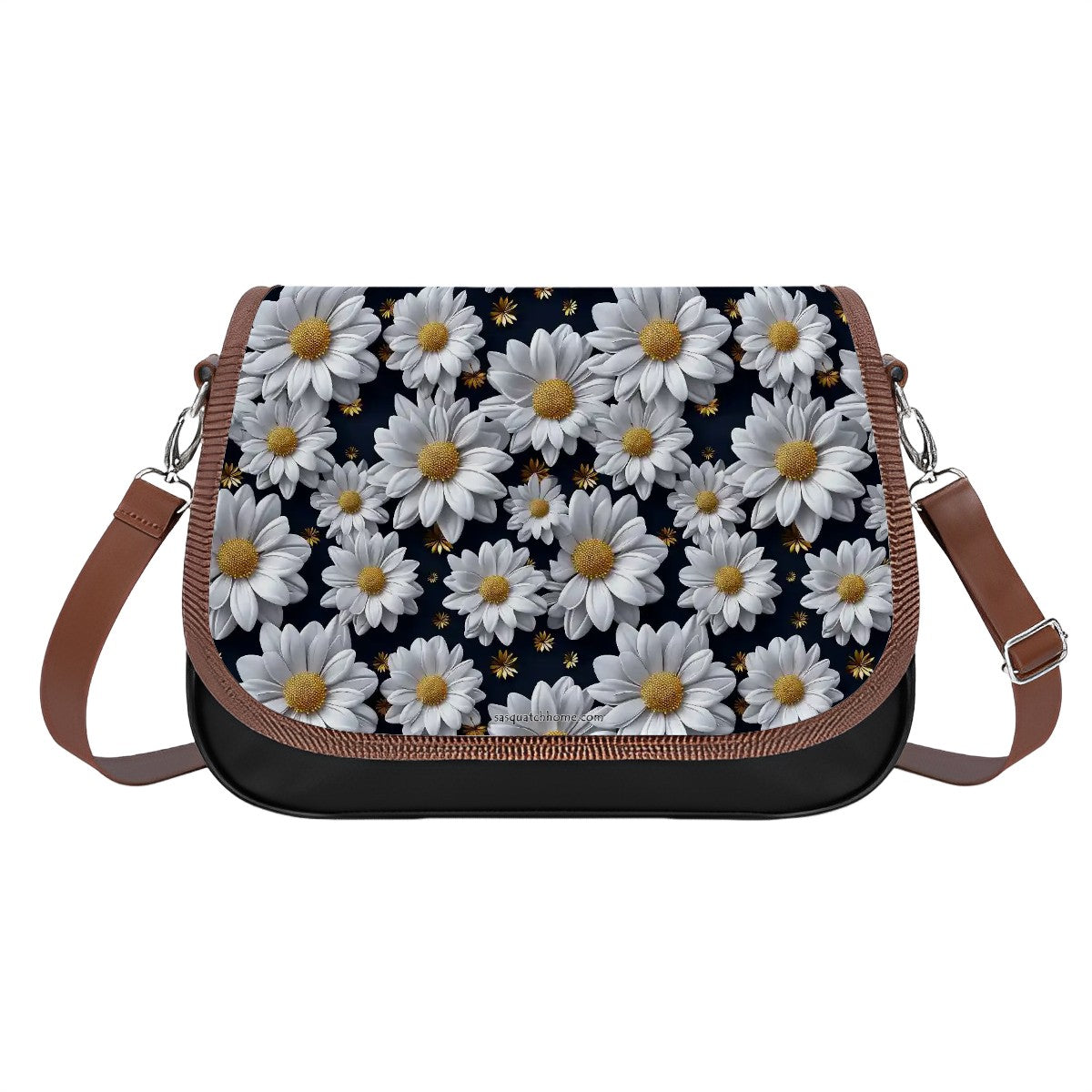 10 Flower Designs, Leather Shoulder Bag / Purse