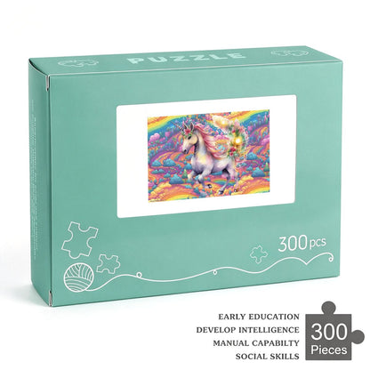 Rainbow Unicorn 300pcs Horizontal Wooden Jigsaw Puzzles