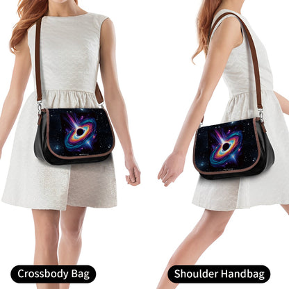 Black Hole, Leather Shoulder Bag / Purse