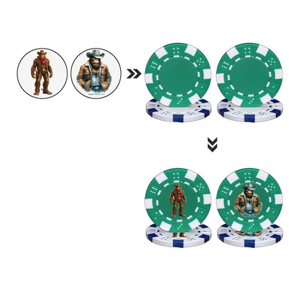 Cowboy Sasquatch 10 Piece Poker Chips Set