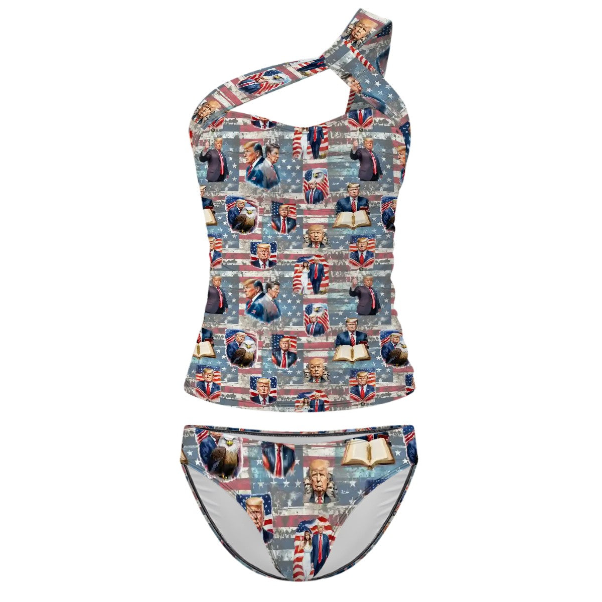 20 Donald Trump Designs, Women One-Shoulder Tankini, Two Piece
