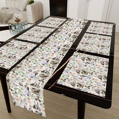 Awesome/Mythical Themed Table Runner, Placemats Set 7 Pieces
