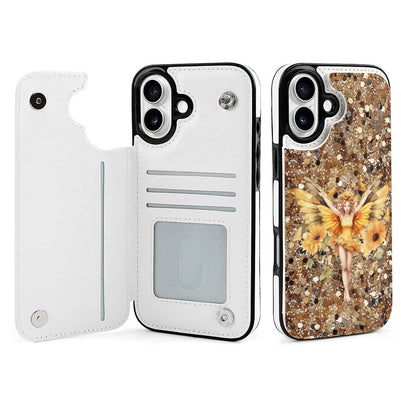 Sunflower Fairy, iPhone 16 Faux Leather Wallet Case