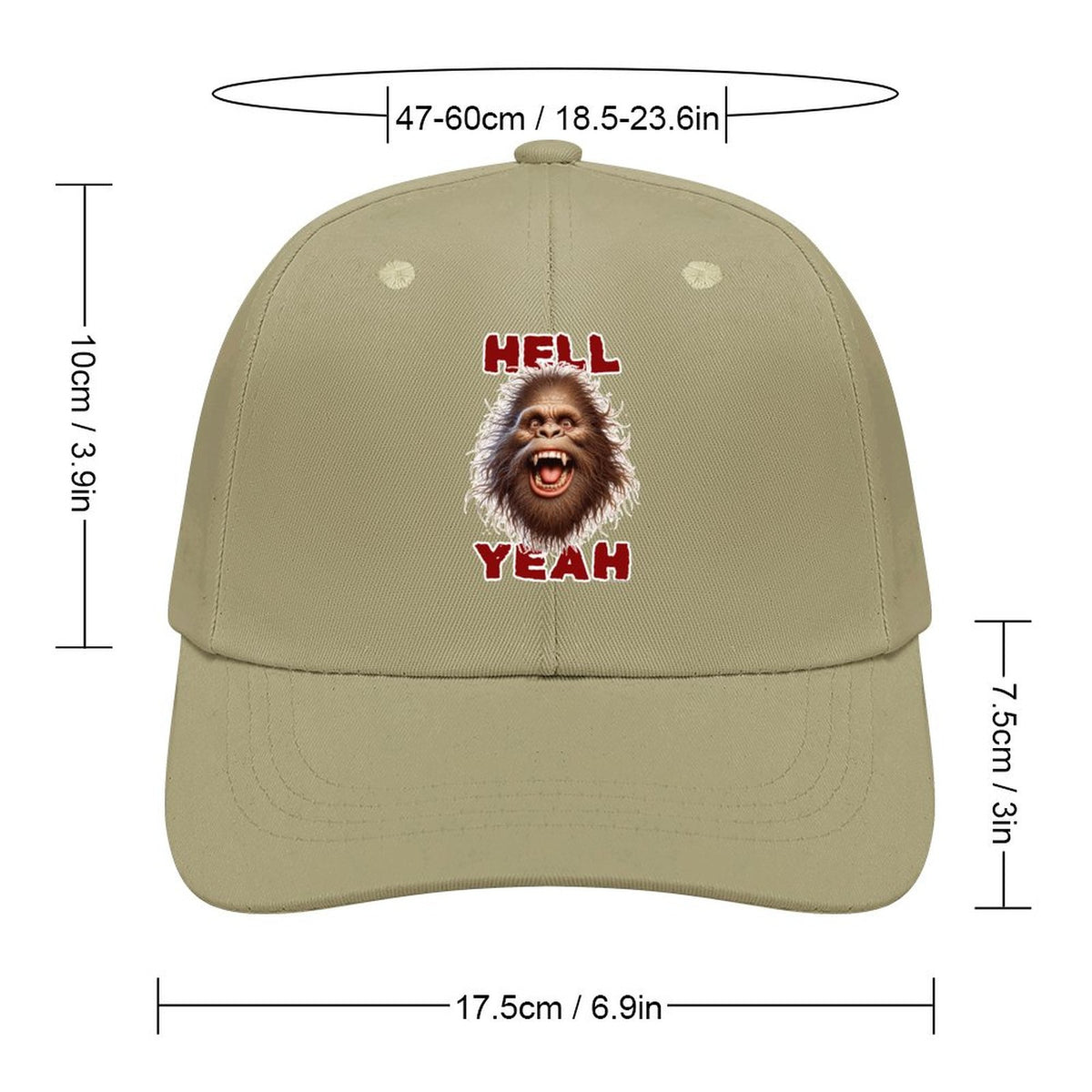 Bigfoot, Sasquatch “Hell yeah", Baseball Cap – 8 Colors