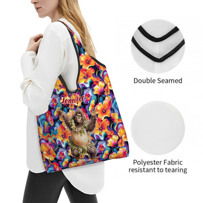Dancing Hawaiian Bigfoot / Sasquatch, Reusable Folding Bag