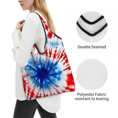 19 Tie Dye Designs, Reusable, Folding Grocery Bags
