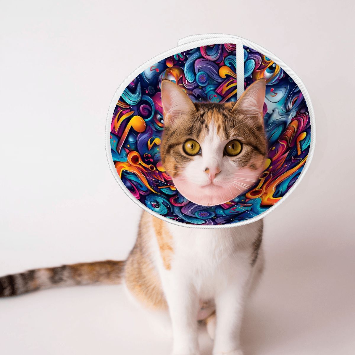 Psychedelic Collage, Pet Elizabethan, Pet Medical Collar