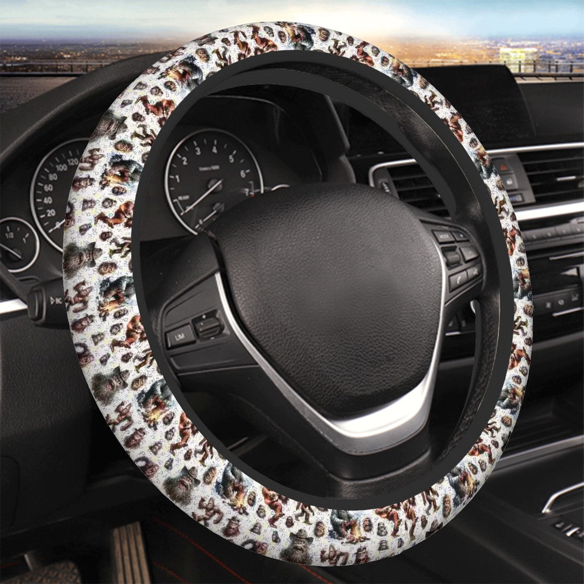 20 Sasquatch Bigfoot Designs, Rugged Auto Steering Wheel Cover - 15"