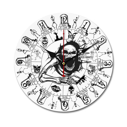 B & W Wooden Round Clock - 5 Sizes- Made in USA
