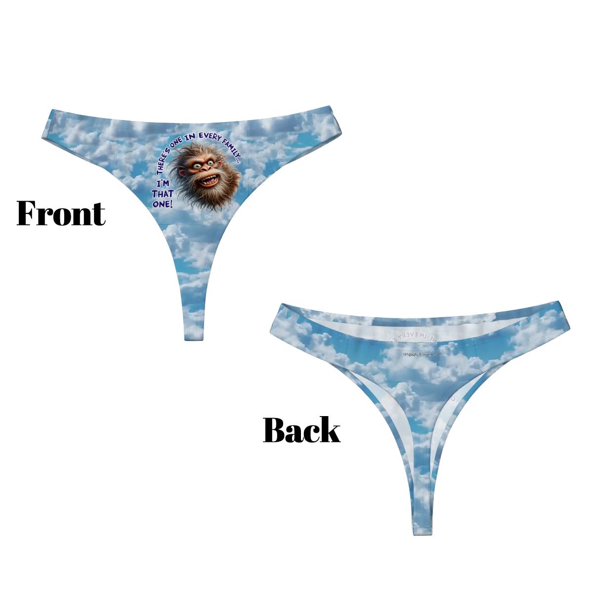 Women’s Bigfoot "There's one..."  Polyester Thong, Panties, Underwear