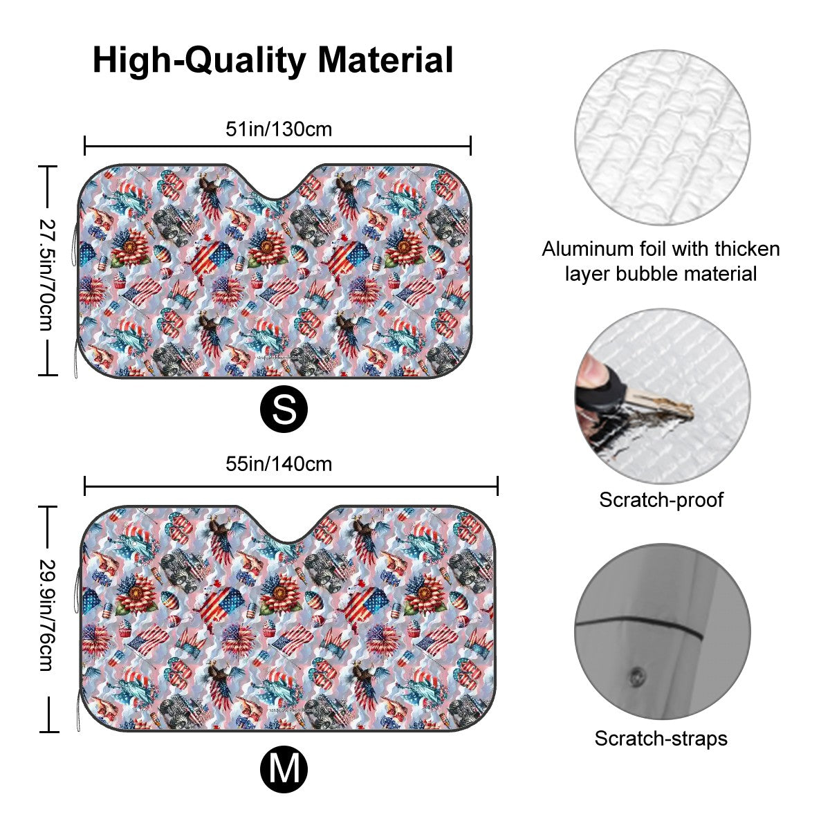 8 Patriot Designs, Auto Car Windshield Sun Shade