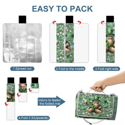 Foldable Zipper Picnic Mat- Blanket 58”x58” w/ Carry Straps