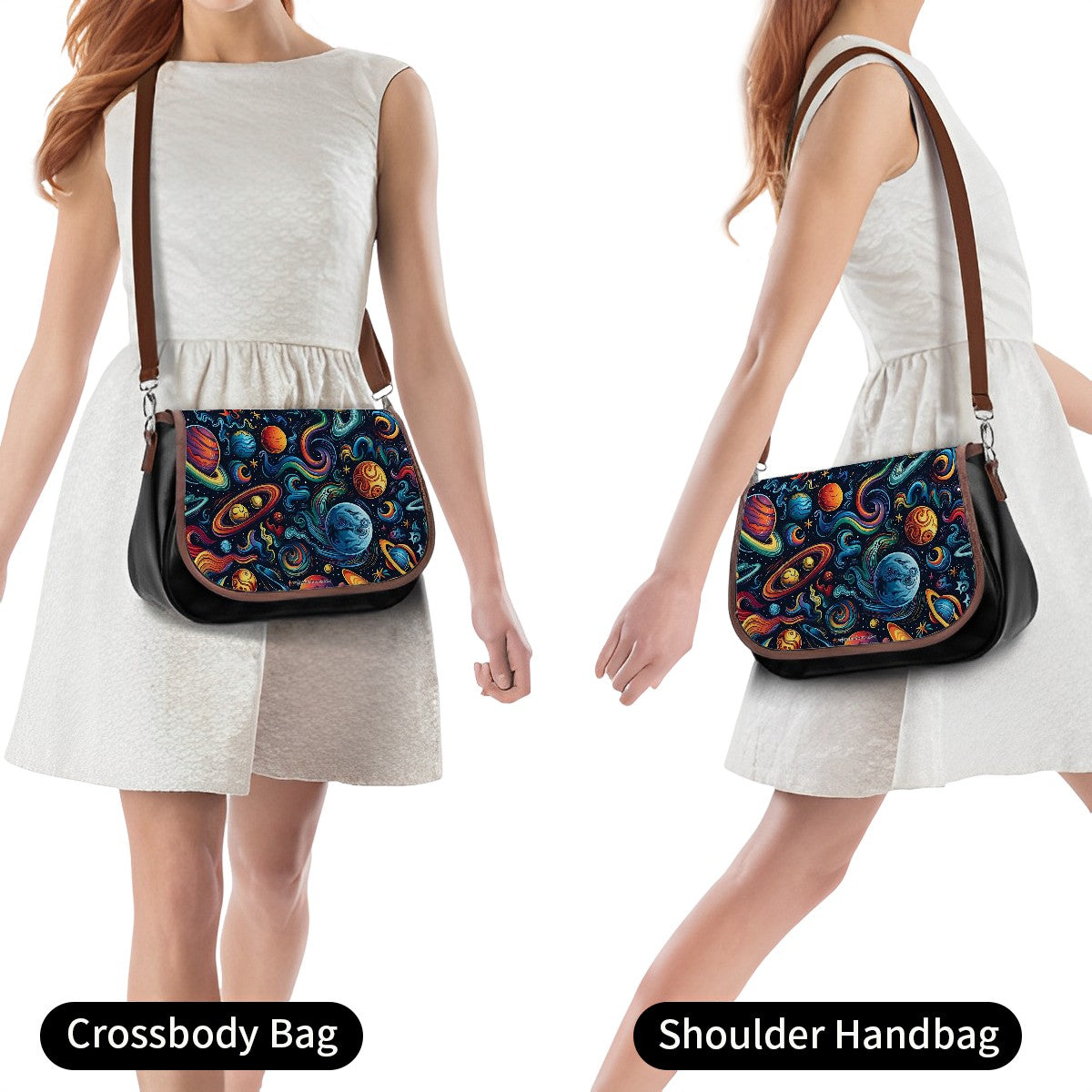 12 Galaxy / Outer Space Designs, Leather Shoulder Bag / Purse