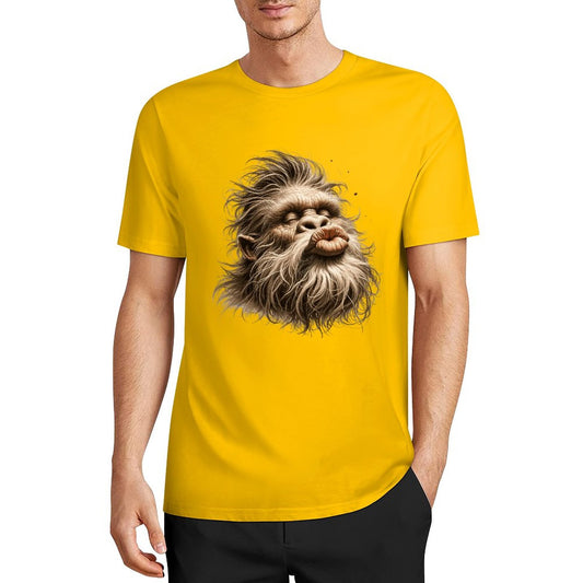 Bigfoot - Sasquatch Kissy Face Short Sleeve Cotton T-Shirt