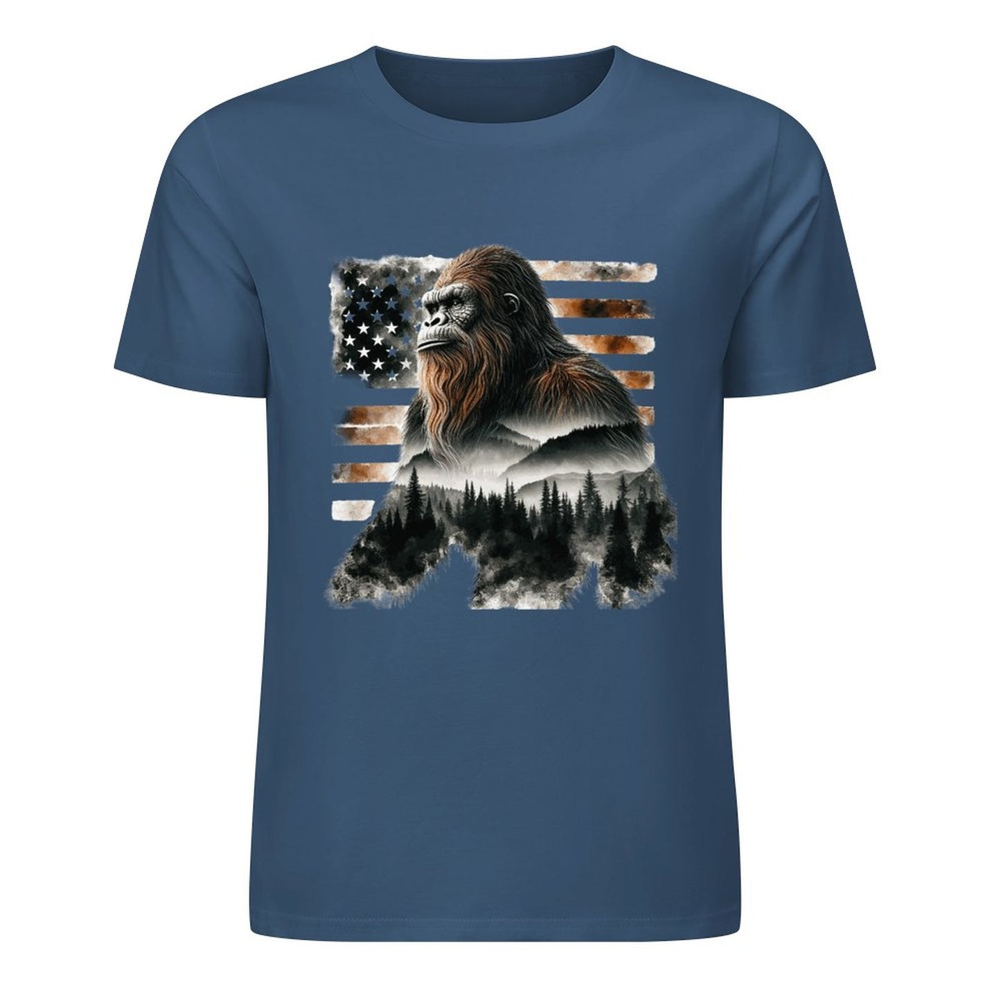 Bigfoot - Sasquatch Scenery Cotton Unisex Long Sleeve T-shirt