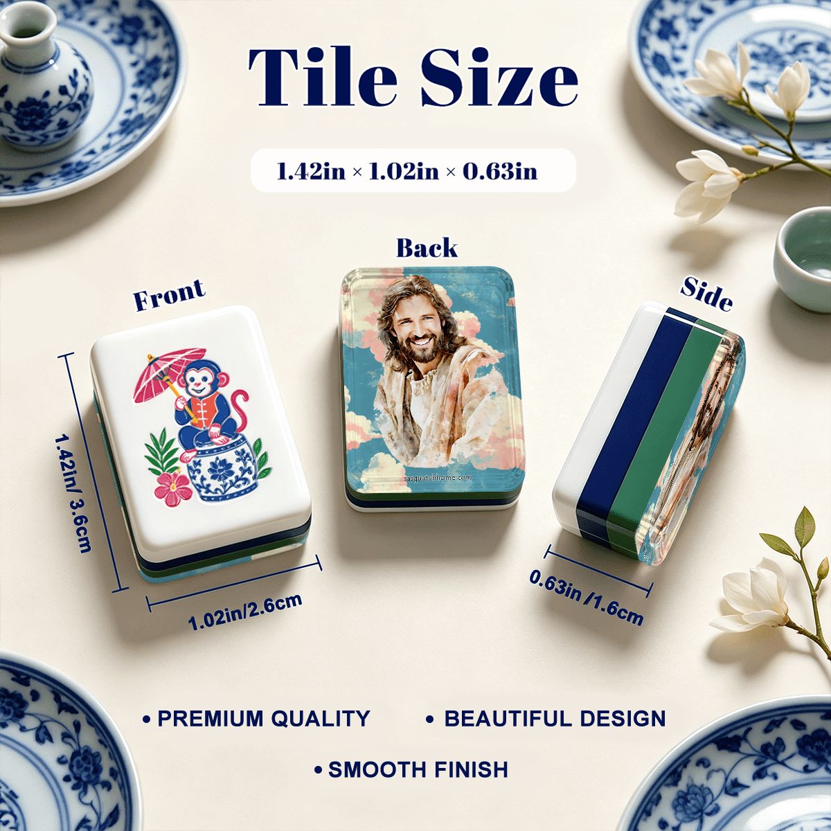 Jesus Chinoiserie Chic American Mahjong Tiles
