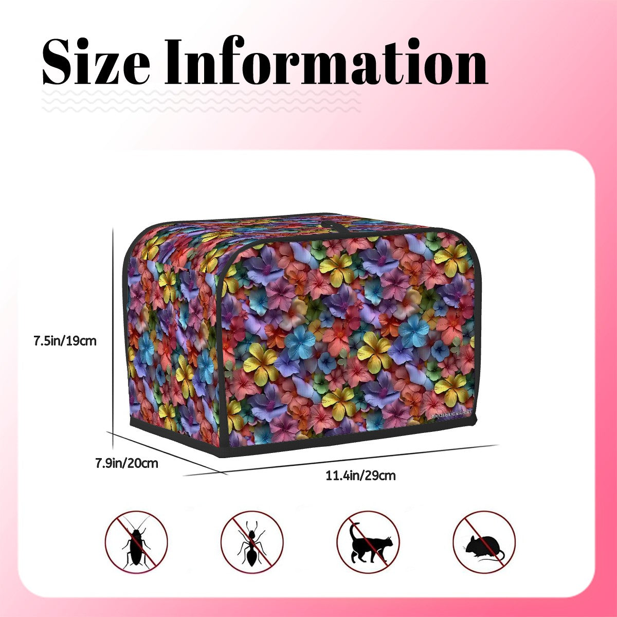 10 Flower Designs, 2 Slice Toaster Cover