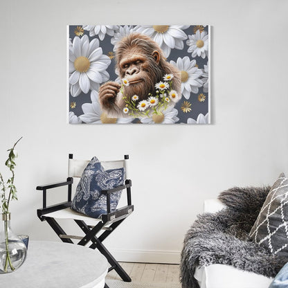 Sasquatch "Smell the Flowers" Hanging Poster (Horizontal 3:2)-12x18 inch/ 8x12 inch