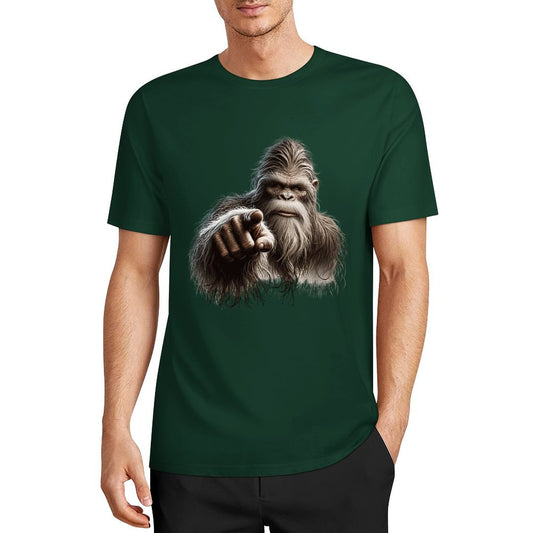 Bigfoot - Sasquatch Pointing Short Sleeve Cotton T-Shirt