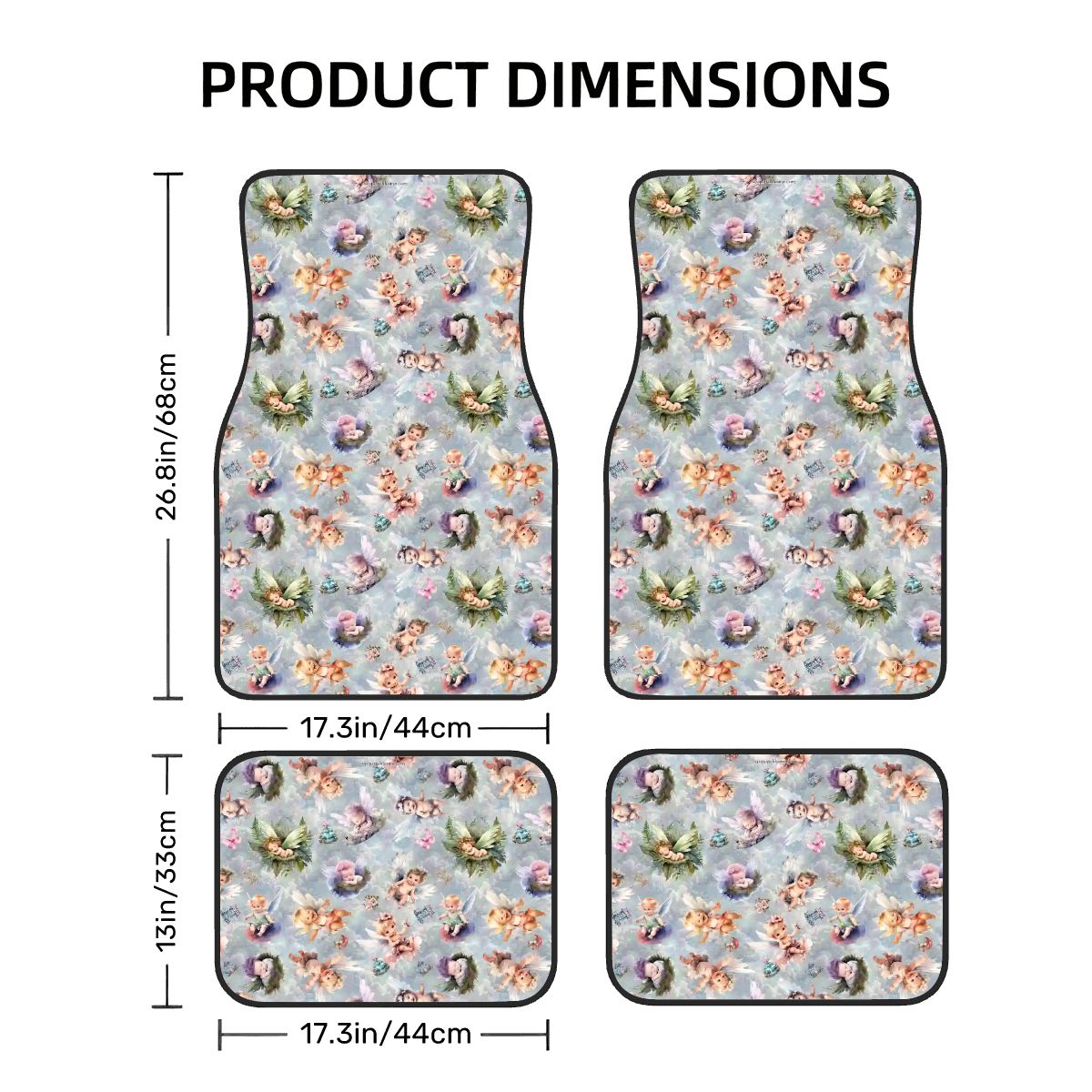 6 Fairy Designs, 4 Piece Auto Floor Mats