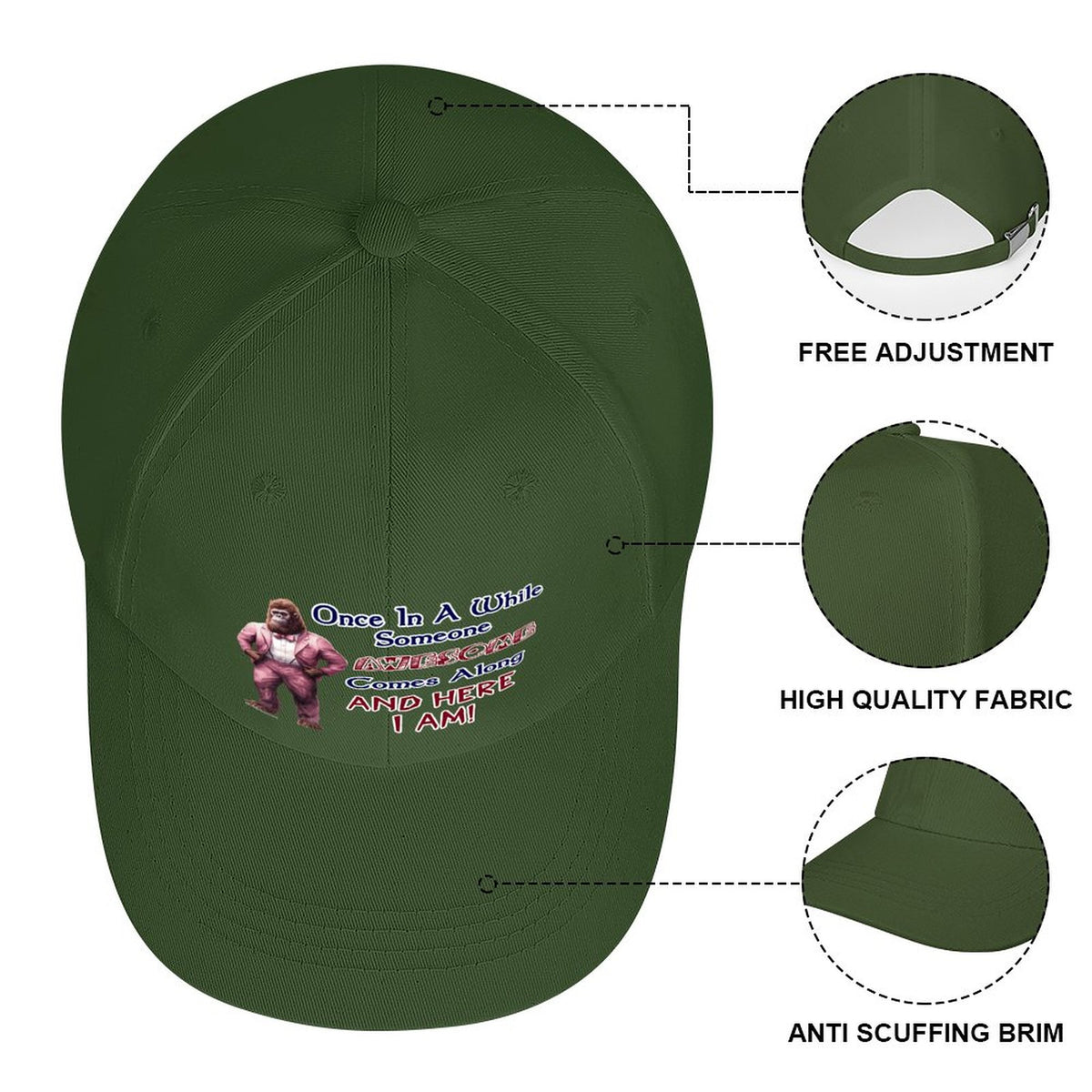 Bigfoot, Sasquatch, "Every once in a while..", Baseball Cap – 8 Colors