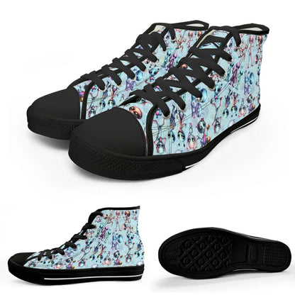6 Alien Designs, Women's High Top Canvas Shoes