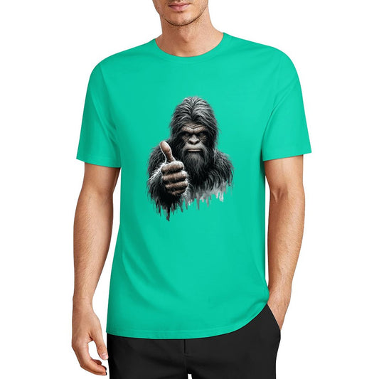 Bigfoot - Sasquatch Thumbs Up Short Sleeve Cotton T-Shirt
