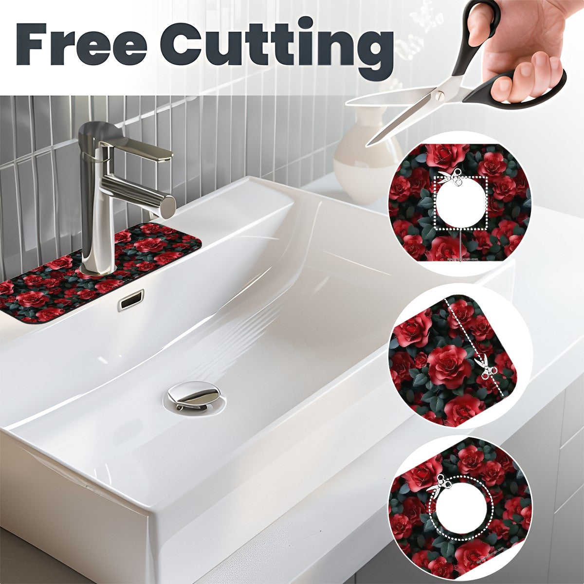 10 Flower Designs, Faucet Mat