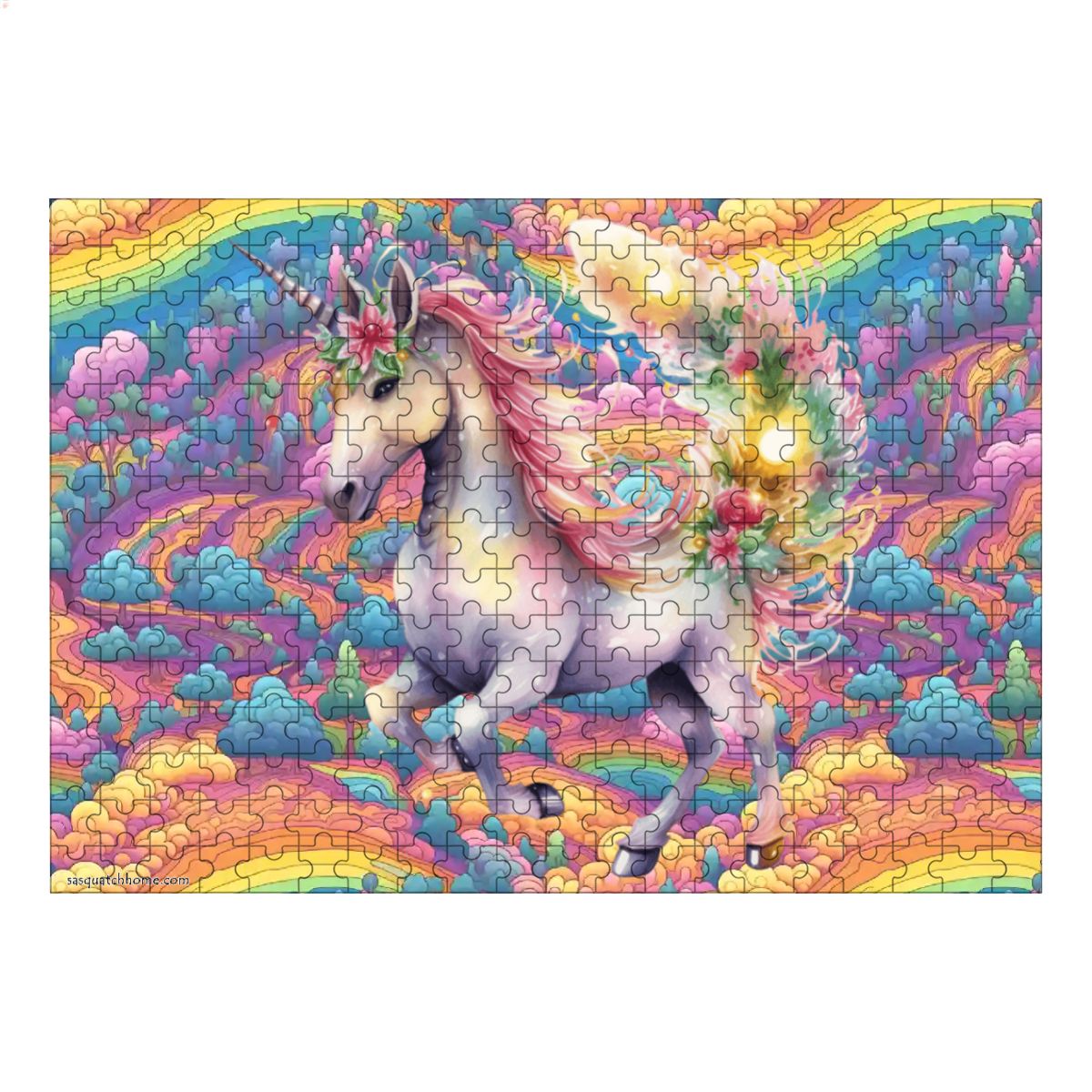 Rainbow Unicorn 300pcs Horizontal Wooden Jigsaw Puzzles
