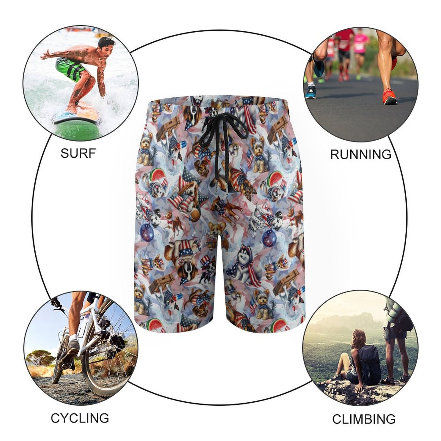 8 Patriot Designs, Children’s Beach Pants, Swim Shorts, Dogs, Cats, Unicorns, Eagles