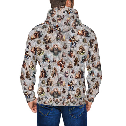 21 Bigfoot Sasquatch Designs, Adult Zip Up Hoodie