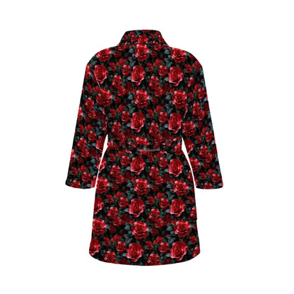 10 Flower Designs, Women’s Bath Robe 33.5” Long