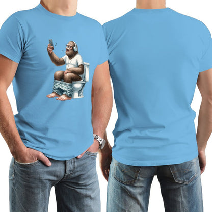 Sasquatch, Bigfoot on Toilet -Short Sleeve Cotton T-shirt Men