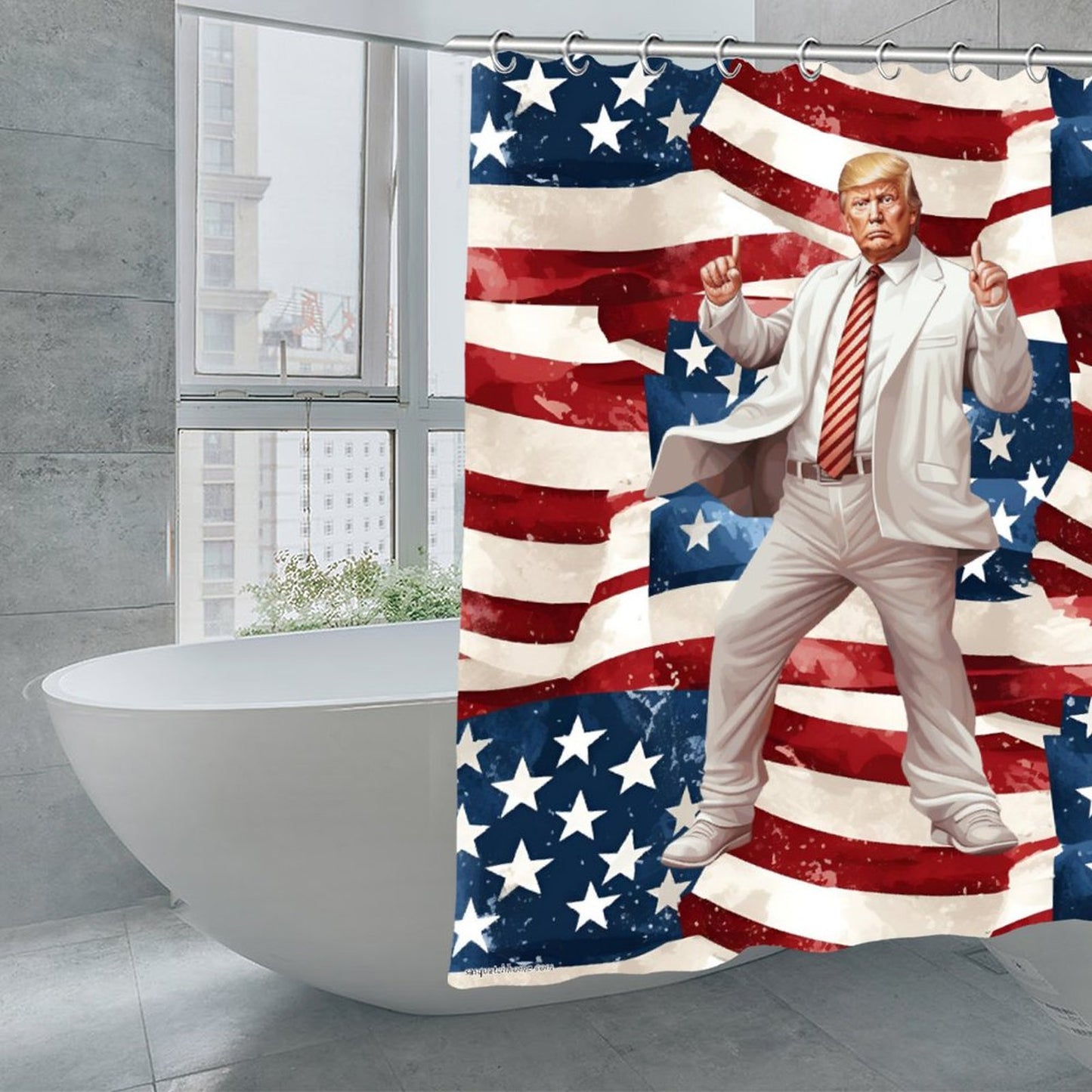 Donald Trump Dance 2 Waterproof Polyester Shower Curtain – Made in the USA – 70.8x70.8”
