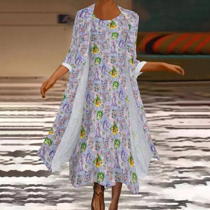 6 Fairy Designs, Women’s Long Dress with Cardigan