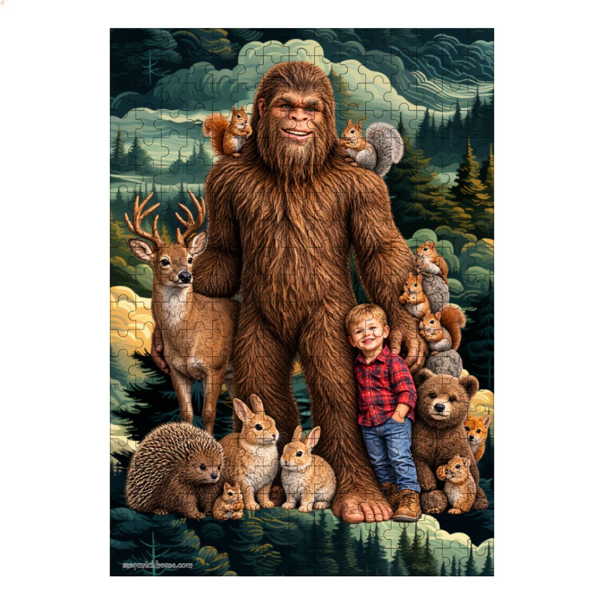 Sasquatch & Critters 300pcs Wooden Vertical Jigsaw Puzzle