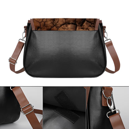 Cowboy Bigfoot Yoga, Leather Shoulder Bag / Purse