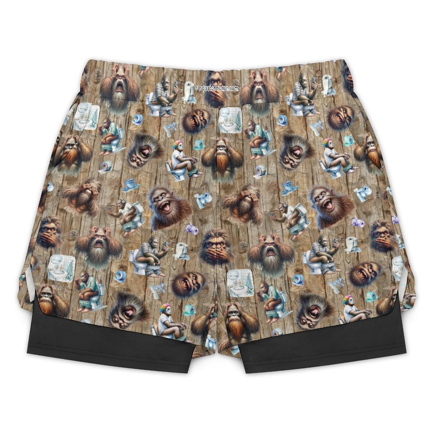 Sasquatch, Bigfoot Themed, Men Beach Shorts / Swim trunks with 4 Pockets