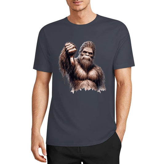 Bigfoot - Sasquatch Thumb Down Short Sleeve Cotton T-Shirt