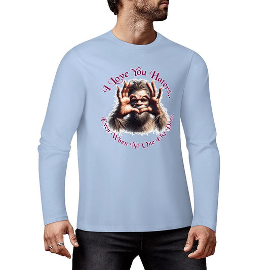 Bigfoot - Sasquatch "I love you.", Cotton Unisex Long Sleeve T-shirt