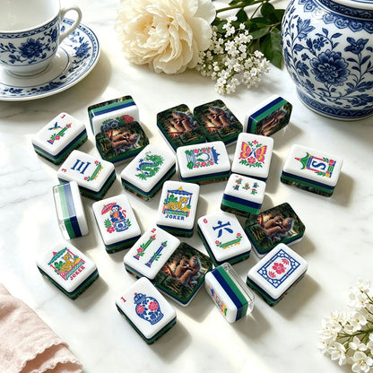 Sasquatch Guitar Fire Chinoiserie Chic American Mahjong Tiles