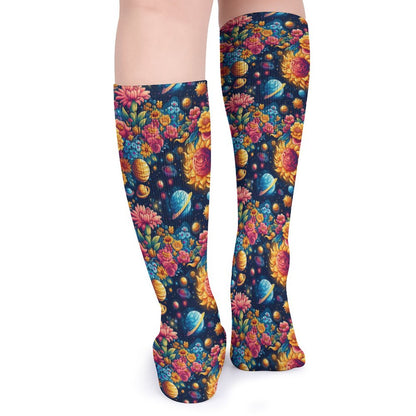 12 Galaxy / Outer Space Designs, 15.5 Inch Tube Socks