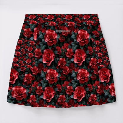 10 Flower Designs, Women’s Milk Silk Sports Skorts with Pockets