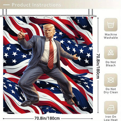 Donald Trump Dance 1, Waterproof Polyester Shower Curtain – Made in the USA – 70.8x70.8”