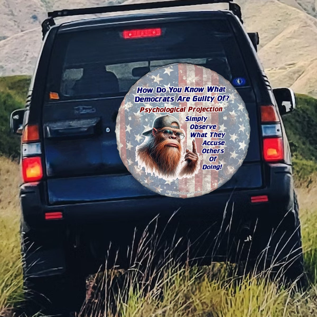 Psyc Projection Sasquatch Bigfoot Tire Cover - Protect Your Spare with Style