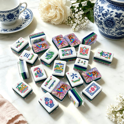 Sasquatch Rainbow Dress Chinoiserie Chic American Mahjong Tiles